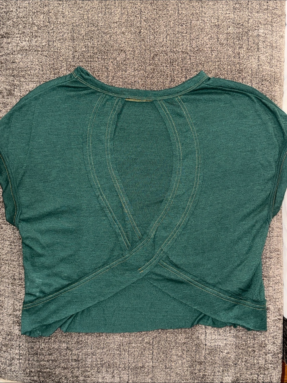 Green Knit Open Back Women's Top
